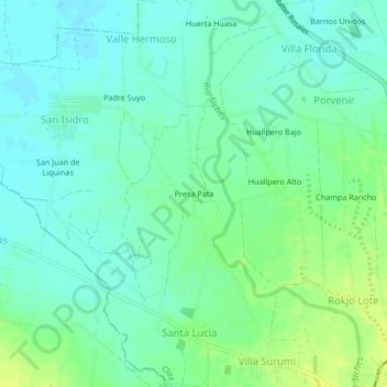 Presa Pata topographic map, elevation, terrain