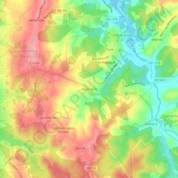 Imaginário topographic map, elevation, terrain