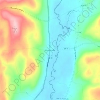 Leonardsville topographic map, elevation, terrain