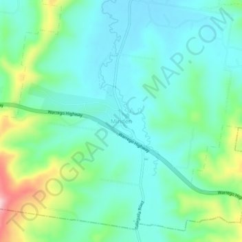 Minden topographic map, elevation, terrain