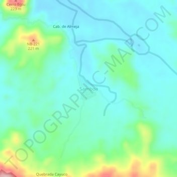 Samboa topographic map, elevation, terrain
