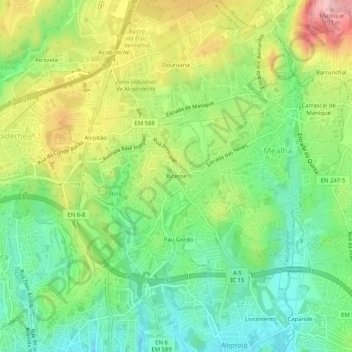 Bicesse topographic map, elevation, terrain