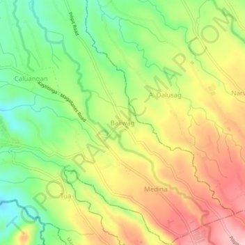 Baliwag topographic map, elevation, terrain