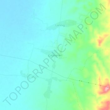 Cadaanan topographic map, elevation, terrain