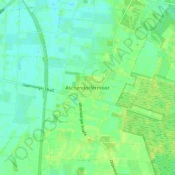 Aschendorfermoor topographic map, elevation, terrain