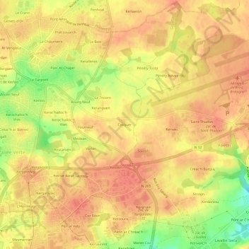 Cosquer topographic map, elevation, terrain