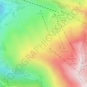 Source de Magnéras topographic map, elevation, terrain