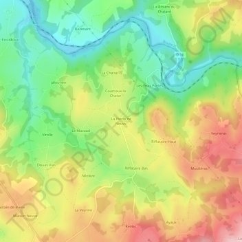 La Pierre de Neuvic topographic map, elevation, terrain