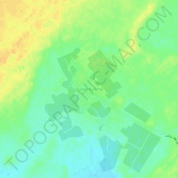 Ouled Ayache topographic map, elevation, terrain