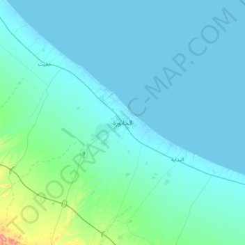 Al Khaburah topographic map, elevation, terrain