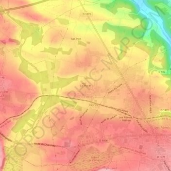 Le Macle topographic map, elevation, terrain