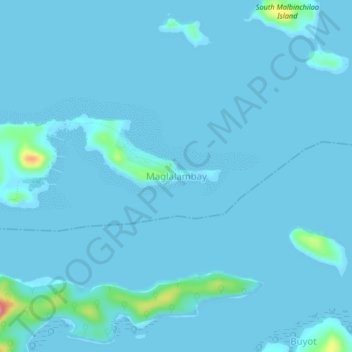 Maglalambay topographic map, elevation, terrain
