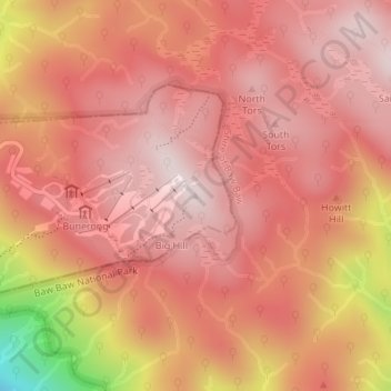 Mount Baw Baw topographic map, elevation, terrain