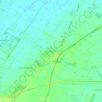 Mezzolara topographic map, elevation, terrain