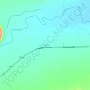 El Pueblito topographic map, elevation, terrain