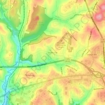 Garden City topographic map, elevation, terrain