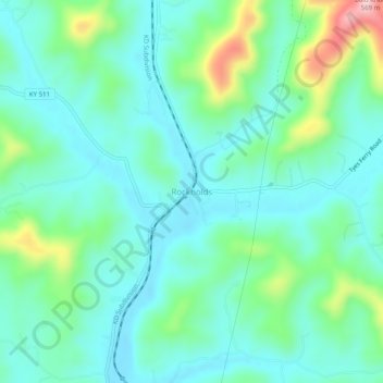 Rockholds topographic map, elevation, terrain