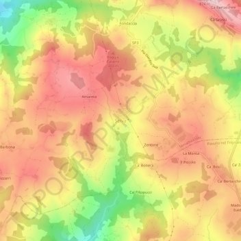 Selva topographic map, elevation, terrain