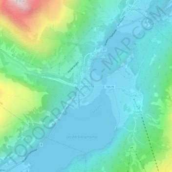 Silvaplana topographic map, elevation, terrain