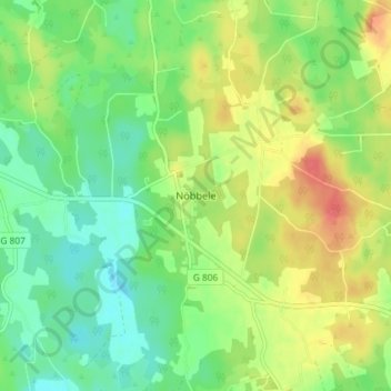 Nöbbele topographic map, elevation, terrain