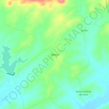 Melosa topographic map, elevation, terrain