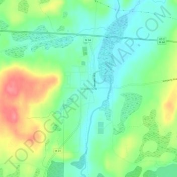 Marenisco topographic map, elevation, terrain