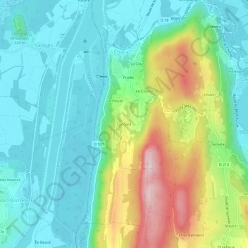 Landard topographic map, elevation, terrain