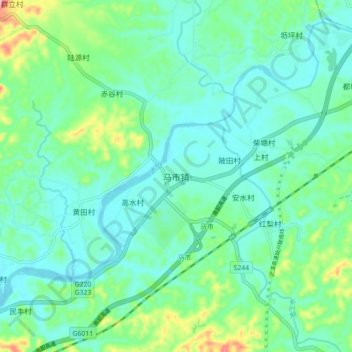 Mashi topographic map, elevation, terrain