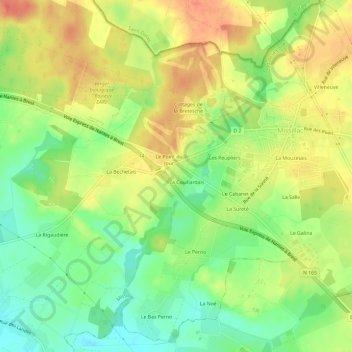 La Coullardais topographic map, elevation, terrain