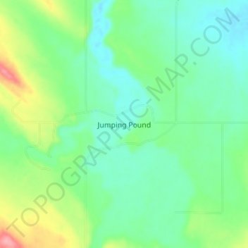 Jumping Pound topographic map, elevation, terrain