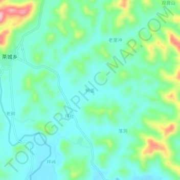 Yadan topographic map, elevation, terrain