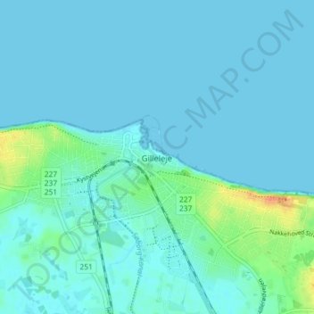 Gilleleje topographic map, elevation, terrain