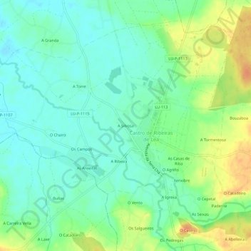 A Silvosa topographic map, elevation, terrain