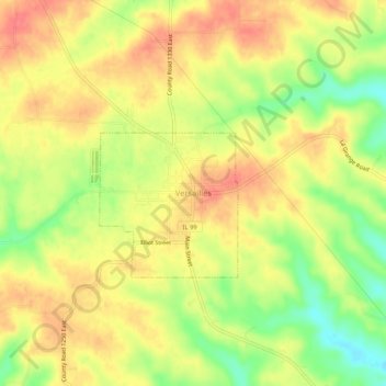 Versailles topographic map, elevation, terrain