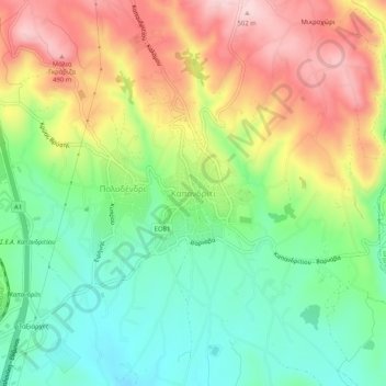 Kapandriti topographic map, elevation, terrain