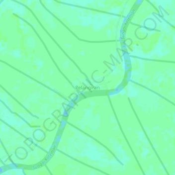 Pelangiran topographic map, elevation, terrain