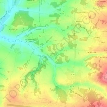 Verrière topographic map, elevation, terrain