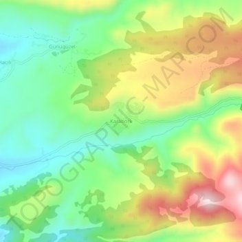 Karabörk topographic map, elevation, terrain