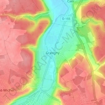 Gravigny topographic map, elevation, terrain