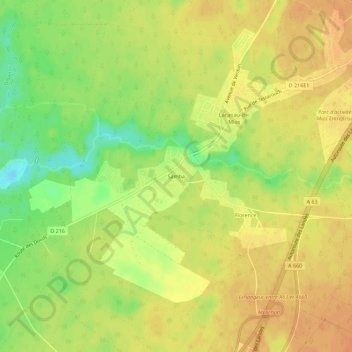 Samba topographic map, elevation, terrain