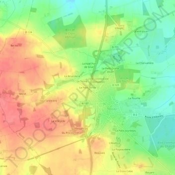 Le Petit Tertre topographic map, elevation, terrain
