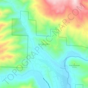 Spring Valley topographic map, elevation, terrain