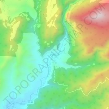Dereköy topographic map, elevation, terrain