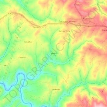 Ribeira topographic map, elevation, terrain