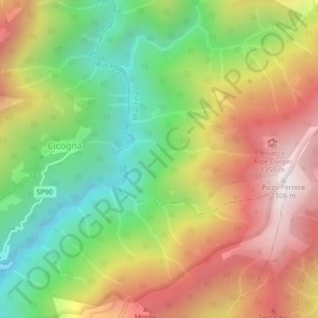Or di Ruvel topographic map, elevation, terrain