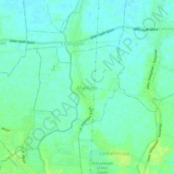 Majalaya topographic map, elevation, terrain