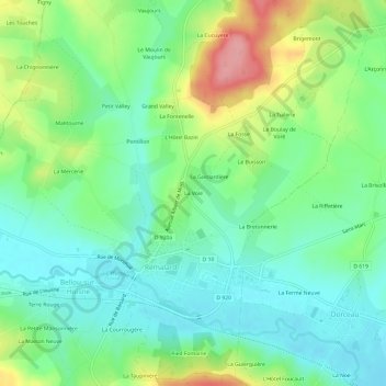 La Voie topographic map, elevation, terrain