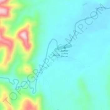 Batom topographic map, elevation, terrain