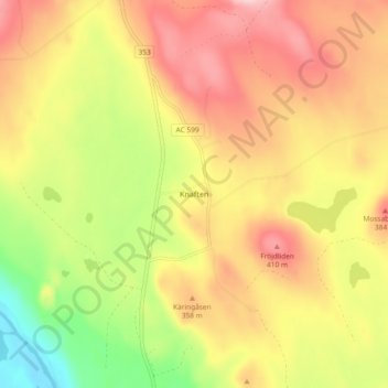 Knaften topographic map, elevation, terrain