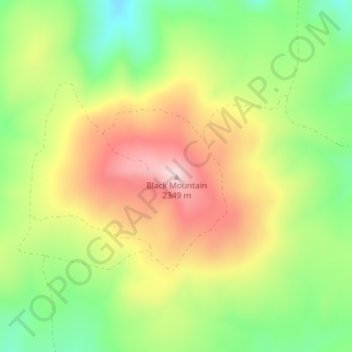 Black Mountain topographic map, elevation, terrain